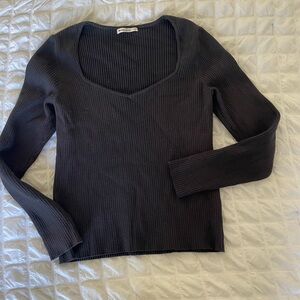Marine Layer Black Ribbed Sweater